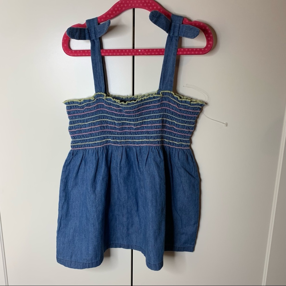 NWOT Picapino Denim Look Smocked Tank Top